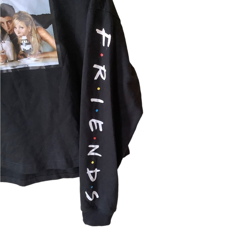 Vintage Friends Black Cropped Hoodie Shirt - Picture 4 of 7